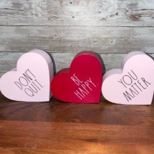 Rae Dunn Candy Conversation Hearts Wood Display Decor